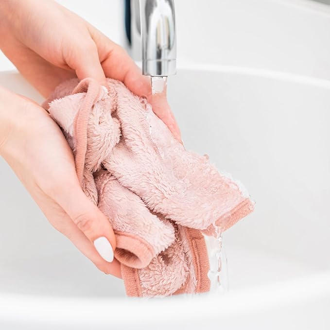 ERASE YOUR FACE Makeup Remover Cloths - Reusable Microfiber Face Towels to Cleanse & Remove Makeup - Water Activated, Dual-Sided Design for Easy Use, Great Bachelorette & Bridesmaid Gift (4 Count)