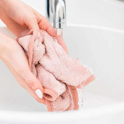 ERASE YOUR FACE Makeup Remover Cloths - Reusable Microfiber Face Towels to Cleanse & Remove Makeup - Water Activated, Dual-Sided Design for Easy Use, Great Bachelorette & Bridesmaid Gift (4 Count)