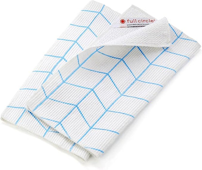 Full Circle Clean Again Super Absorbent Cleaning Cloths, Blue Waves, 2 Pack