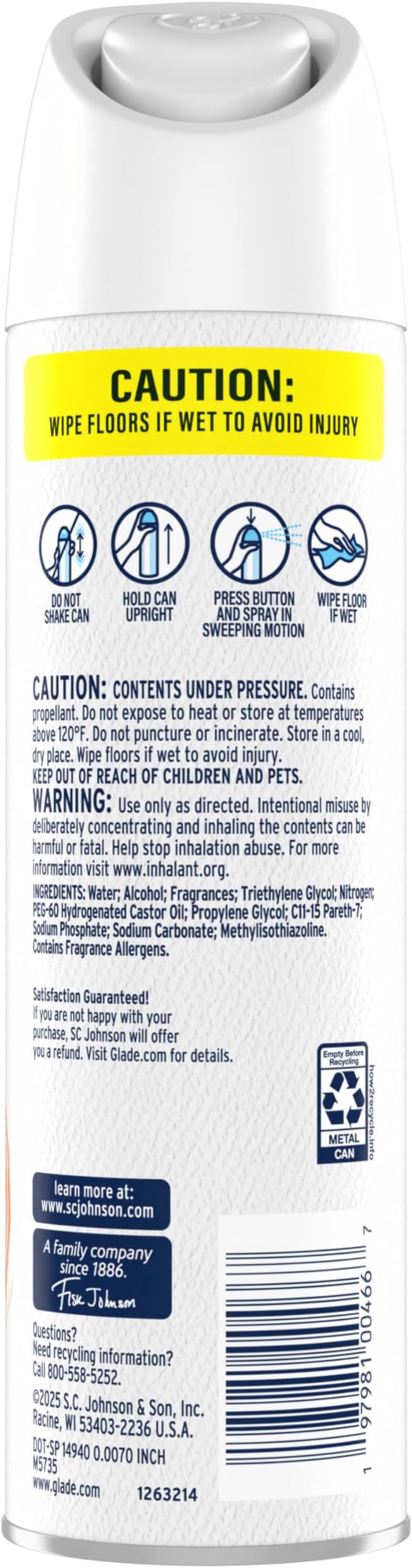 Glade Air Freshener Room Spray, Juniper Forest Scent, Odor Fighting to Deliver Long Lasting Freshness, 7.3 Oz, 6 Count