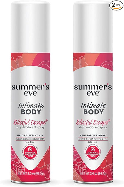 Summer's Eve Blissful Escape Daily Refreshing Feminine Spray, 2 oz (Pack of 2)