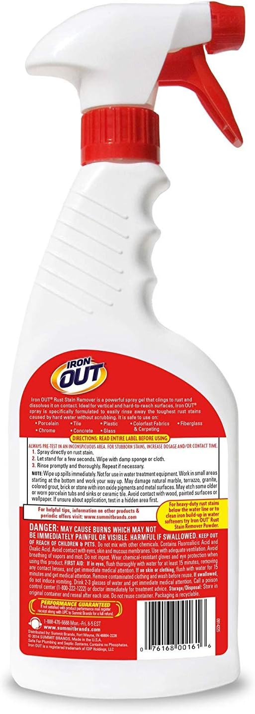 Iron Out Rust Stain Remover Automatic Toilet Bowl Cleaner Tablets and Powerful Gel Spray