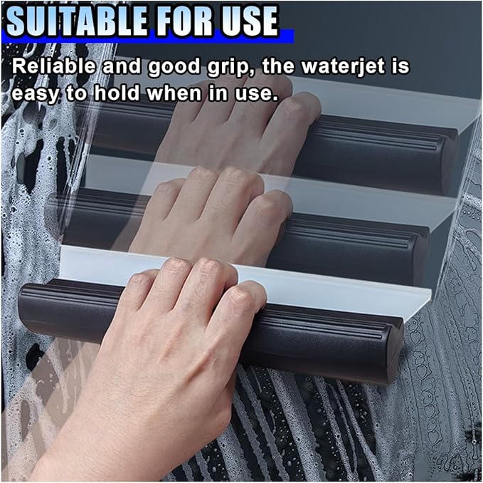 2PCS Automotive Squeegee, 10 Inch T-Bar Water Blade Squeegee for Drying, Flexible Silicone Car Water Wiper, Car Water Squeegee Fits Windshield, Glass, Mirror, Bathroom, Window (10inch)