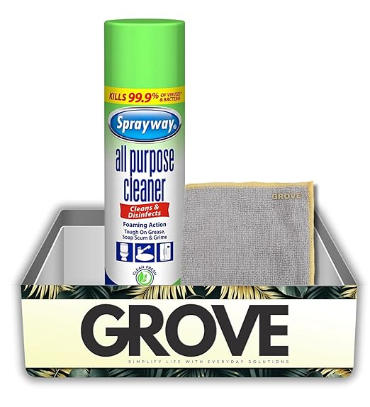 Sprayway Glass Cleaner Spray Bundle with Microfiber Auto Cleaning Cloth – Cleans, Deodorizes, and Freshens Household Surfaces with Ease – Gift Set (2 Items)