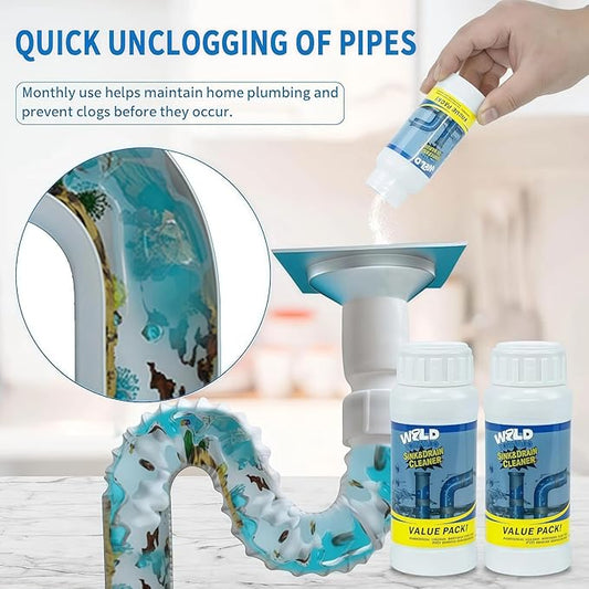 2026 New Wild Tornado Drain Cleaner, Toilet Clogged Drain Solution, Drains Foam Cleaners, for Kitchen Toilet Pipeline Quick Cleaning Tool (2PC)