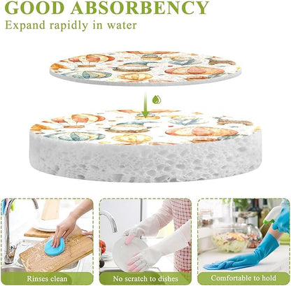 Hot Air Balloon Gnome Kitchen Scrub Sponges, Pop-up Kitchen Cleaning Sponges Reusable Dish Washing Sponges for Bathroom Household Cleaning 3 Pack - Non Scratch Scrubber