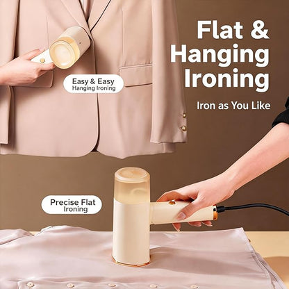 Portable Garment Steamer for Clothes, 1500W Fabric Steamer 168ml Larger Tank & No Leak Design 15S Fast Heat-up, Quick Wrinkle Remover Strong Penetrating Steam for Home, Travel (ONLY FOR 120V)