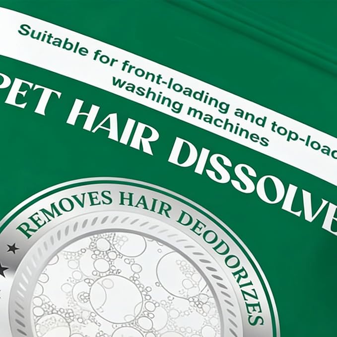 Laundry Dissolver - Pet Hair Care Pods for Fabric Cleaning | Safe Melt Formula with Fiber Release Action & Free Wash Support for Daily Loads, Home Clothing and Household Use
