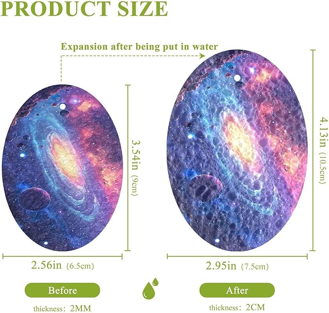 Galaxy Kitchen Scrub Sponges, Pop-up Kitchen Cleaning Sponges Reusable Dish Washing Sponges for Bathroom Household Cleaning 3 Pack - Non Scratch Scrubber