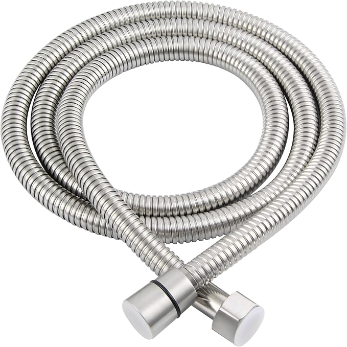 Flexible Shower Hose 59 Inches, APLusee 304 Stainless Steel Shower Tube With Swivel Brass Connector, Extension Replacement Part For Handheld Sprayer And Bidet, Brushed Nickel