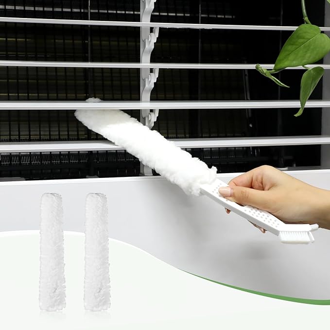 Prasacco Mini Split Air Conditioner Cleaning Kit, Under Fridge Cleaner Tool with Replaceable Brush Cloths, No Disassembly Required, Portable AC Coil Cleaner for Refrigerator, Furniture, Appliances