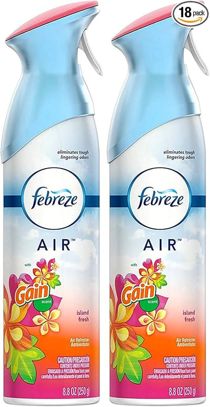 Febreze Air Freshener Spray - Gain Island Fresh - Net Wt. 8.8 OZ (250 g) Per Bottle - Pack of 2 Bottles