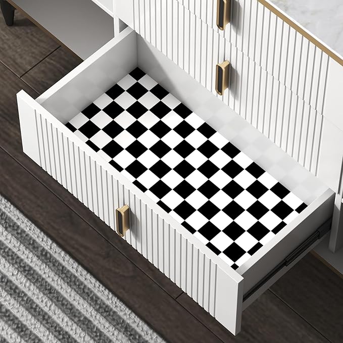 Modern Peel and Stick Wallpaper Black and White Mosaic Checkered Contact Paper 17.7"x984" Self Adhesive Lattice Wallpaper Removable Decorative Wallpapers for Bedroom Countertops Cabinet Vinyl Roll