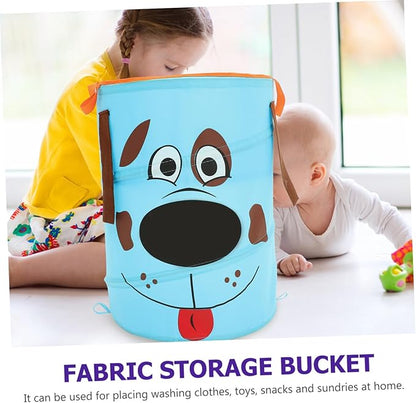 1Pc Foldable Fabric Storage Bucket with Aluminum Handles Large Capacity Portable Basket for Laundry Toys Clothes and Sundries Sky-blue Nordic Style Organizer for Dormitory Bedroom Nursery