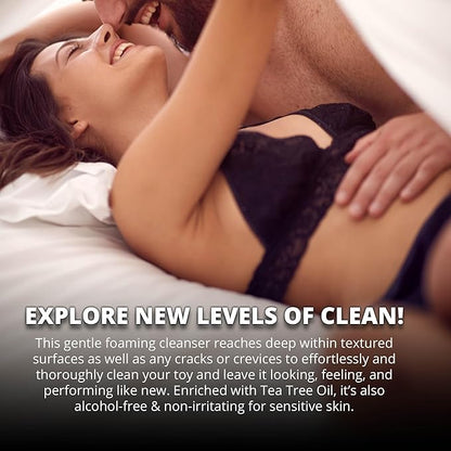 Adam & Eve Sex Toy Cleaner, 4 In 1 Pure And Clean Foaming Adult Toy Cleaner, Fast Acting Misting Spray For Adult Toys, Vibrators, Dildos, Tea Tree Oil Formula Perfect for Gifting, No Residue, 1.6 oz
