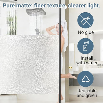 Pure Frosted Glass Window Privacy Film 24 Hour Two Way Privacy, Removable, Static Cling, Ideal for Privacy scenarios Such as Home Office Doors and Windows (47.2 x 78.7 Inch)