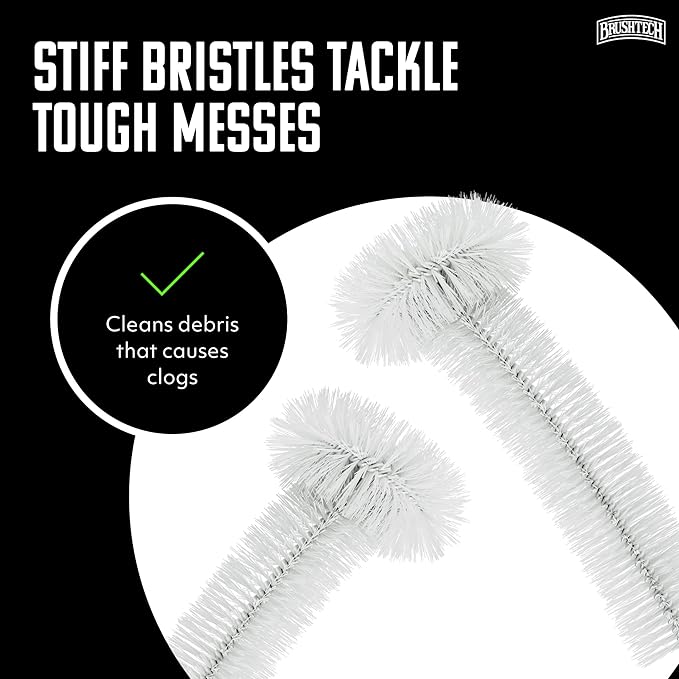 Brushtech Kitchen Sink Disposal Brush - Ergonomic T-Handle Cleaner with Rounded Bristles Designed to Remove Odor-Causing Debris from Sink Drains & Garbage Disposals - Made in USA