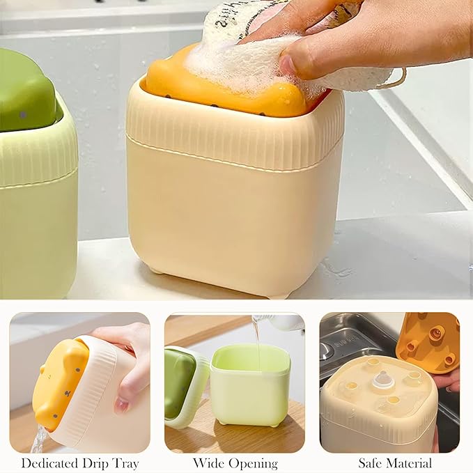 Cat-Shaped Dish Soap Dispenser - Liquid Soap Pump Dispenser for Kitchen Countertop, Ideal for Dishwashing Liquid (Green)