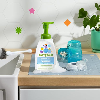 BabyGanics Foaming Dish and Bottle Soap, Fragrance Free, 3.38 Ounce