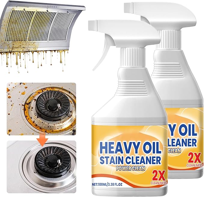 Kitchen Heavy Oil Cleaner Spray, 2026 New All Purpose Kitchen Heavy Oil Cleaning Agent, Powerful Clean Kitchens Oils Stains Spray, Multipurpose Cleaner for Countertops (2pcs)