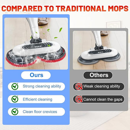 2 Pack Upgraded Replacement Pads for Shark Steam Mop - Advanced Scrubbing Brush Heads with Microfiber Surface | Deep Cleans Grout & Removes Stubborn Stains | Fits S7000/S8201/S8001/S7201 Models