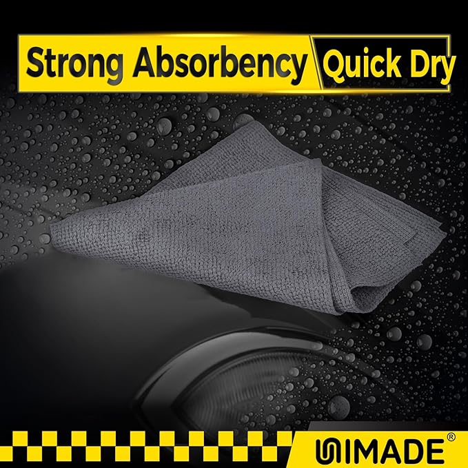 Microfiber Cleaning Cloth, 200 Pack Microfiber Towels for Cars Reusable Shop Rags Bulk Lint Free Cleaning Towels for Car Kitchen Automotive Bar Mechanic Restaurant Garage, 11.5"x 11.5", Grey
