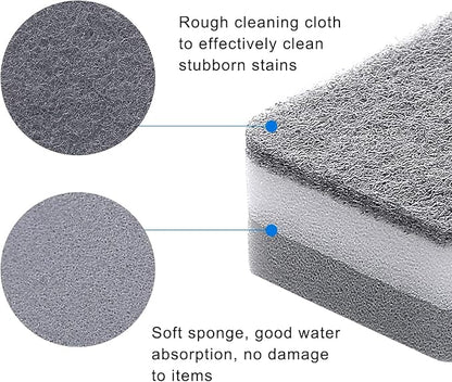 Individually Wrapped Sponges Kitchen Dishwashing Sponge Bulk, Non Scratch Dishes Scouring Pad Dishcloth, Odor-Free Sponge Wipes for Household Cleaning Dishes Travel Apartments (Grey 600 Pack)