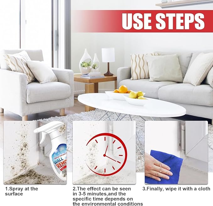 Highly Effective Removal Spray, Fiell Wall Remover for Painted Walls, 8.12 Fl oz, Wall Cleaning Spray, Multi-Surface Cleaning Solution 1PCS