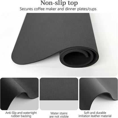Bloss Coffee Mat, Dish Drying Mat for Multiple Usage, Coffee Bar/Maker Mat, Kitchen Counter Mats, Absorbent Hide Stain Rubber Backed Dish Drying Pad(12.2"x19.7", Dark Gray)