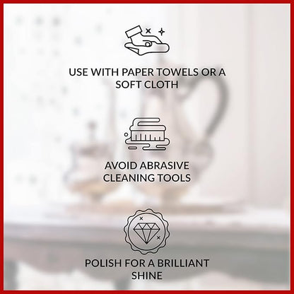 HOPE'S Brass Polish and Cleaner - Protective Tarnish Remover - Great Brass, Copper, Chrome, and Sterling Silver Polish - Polisher for Home Decor, Music Instruments, and Jewelry, 8 Fl Oz, Pack of 1