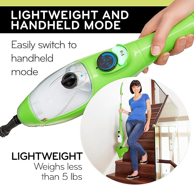H2O X5 Dual Blast Steam Mop & Handheld Steam Cleaner | 5-in-1 Floor Steamer | Forward-Blast Mop Head for Edges & Tough Messes | Hardwood, Tile & Laminate Cleaner