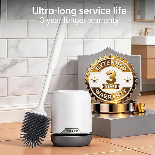 Lefree 3 Pack Silicone Toilet Brush,Rubber Toilet Bowl Brush and Holder Set with Ventilated Holder, Toilet Cleaner Brush for Bathroom,Floor Standing & Wall Mounted Toilet Scrubber Without Drilling