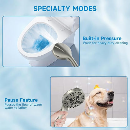 Shower Heads With Handheld Spray Combo,6" High Pressure Rain Shower Head with Filters,5" Handheld Filtered Shower Head,Dual Shower Head Set With 69" Stainless Steel Shower Hose