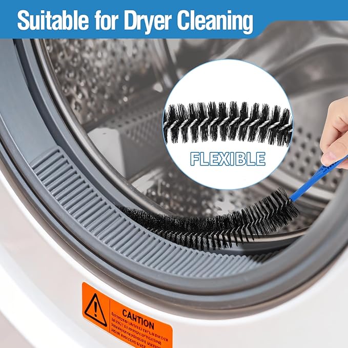 3PCS Drain Brush Set with Refrigerator Coil Cleaning Brush, Multi-Use Drain Cleaning Brush Kit for Kitchen Sink, Bathroom Drains, Dryer Vent & Pipe Clog Removal
