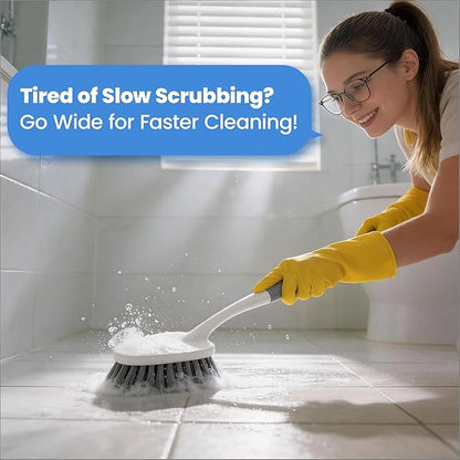 3 Pack Hard Bristle Scrub Brush Set, Heavy Duty Cleaning Brushes with Ergonomic Handle, Specifically Designed for Bathroom, Shower, Bathtub, Tub, Carpet, Floor, Grout, Tile