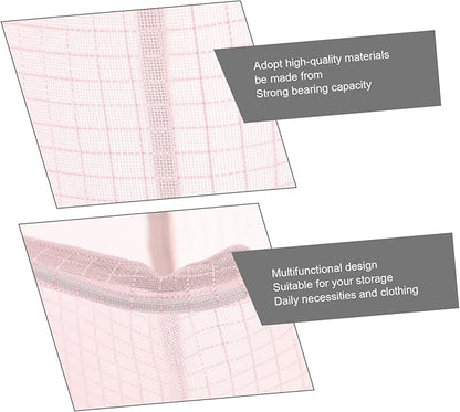 Wall-mounted Foldable Laundry Basket Space-saving Clothes Storage Organizer for Bathroom Bedroom and Laundry Mesh Design with Nail Hook Stylish Pink Color