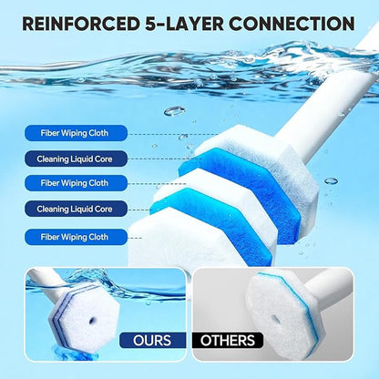 60 Count Toilet Bowl Wand Refills for Clorox,Disposable Toilet Bowl Cleaner Refill Pads for Most Toilet System,Disposable Toilet Brush refills for Bathroom Cleaning