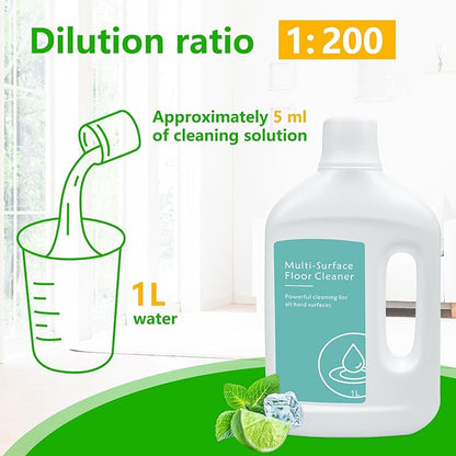 2 Pack Floor Vacuum Cleaner Detergent Refill for Dreame Cleaning Solution,Compatible with Dreame X Series and L Series Robot Vacuum and Mop. (2 Pack of 33.8 Fl Oz)