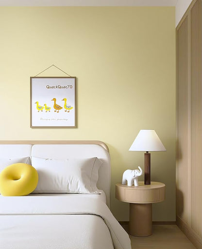 HeloHo Solid Light Yellow Wallpaper 394"X15.7" Matte Textured Contact Wallpaper Peel and Stick Self Adhesive Removable Wallpaper Waterproof Paper for Living Room Bedroom Decor
