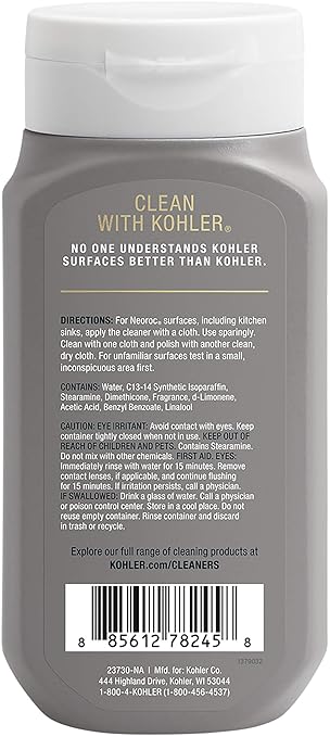 KOHLER K-23730-NA Neoroc Kitchen Cleaner, Protect Against Finger Prints, Grease and Water Spots, 8 Fluid Ounces