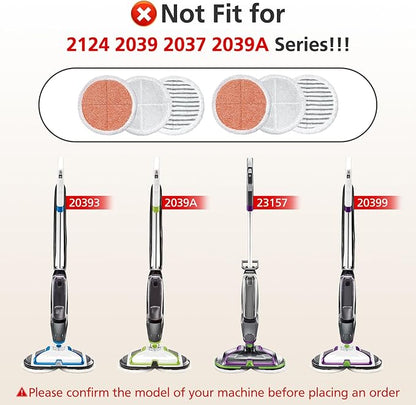 iSingo 6 Pack 3897A / 3712 Rotating Steam Mop Pads Replacement for Bissell SpinWave SmartSteam Scrubbing Steam Mop Cleaner 【Models 3897A/3712 ONLY】, Washable Reuseable Refill Pads