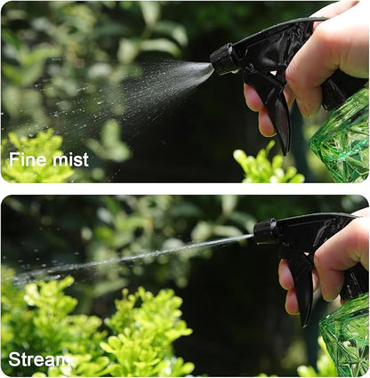 OFFIDIX Fine Mist Plant Mister, Handheld Pressure Glass Spray Bottles, 0.35L/11.8oz Watering Can with Adjustable Nozzle for Outdoor Indoor Gardening and Cleaning Work (Green)