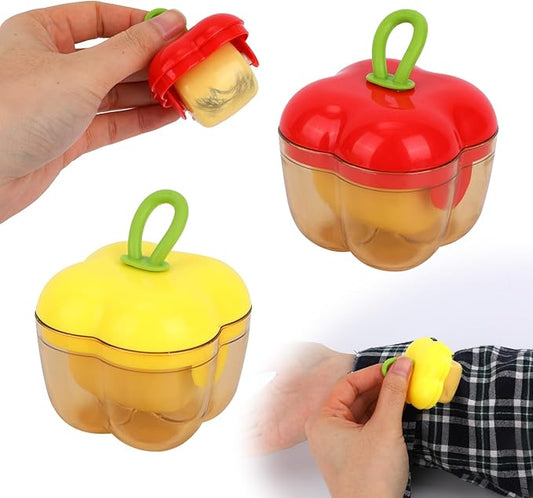 2pcs Mini Portable Lint Rollers, Washable Sticky Roller for Cleaning Pet Hair Debris Dust Portable Travel Lint Roller Reusable Pet Hair Removal Tool for Travel Household (Red, Yellow)