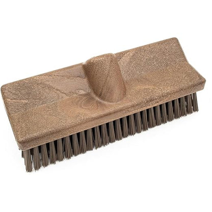 SPARTA 40423EC01 Plastic Floor Scrub Brush, Wall Brush, Equipment Brush With Nonabsorbent Bristles For Industrial Kitchens, Hospitals, Commercial Cleaning, 10 Inches, Brown, (Pack of 2)