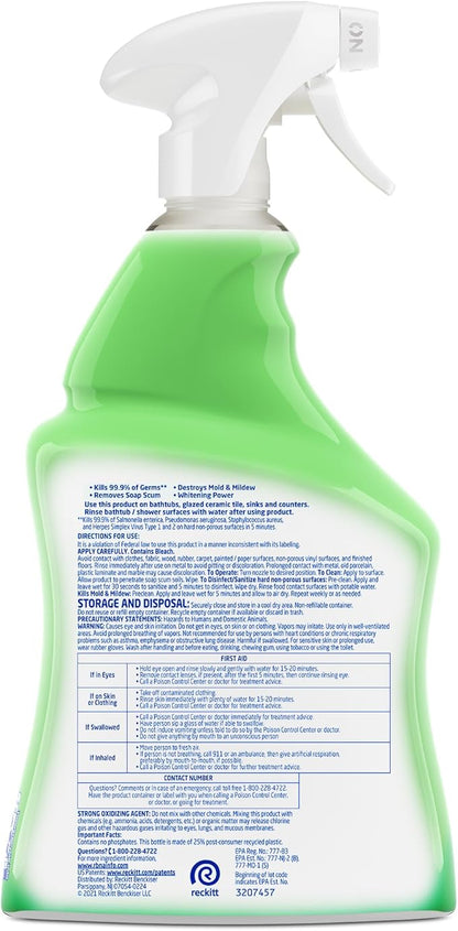 Lysol Multi-Purpose Cleaner Sanitizing and Disinfecting Spray with Bleach, All Purpose Cleaning Spray for Bathrooms and Kitchens, 32oz