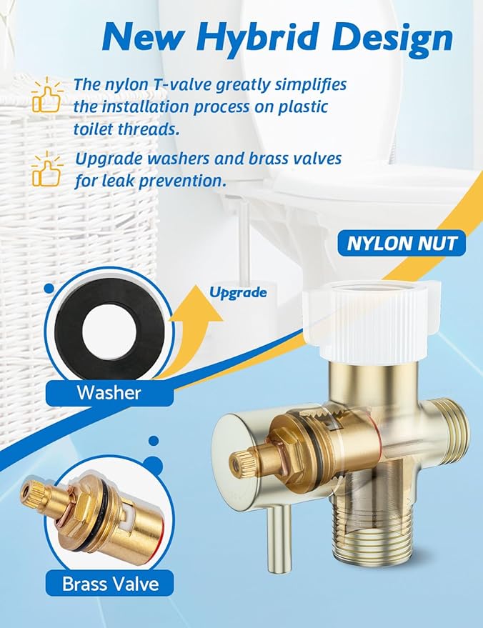 Gold Handheld Bidet Sprayer for Toilet, BRITULIF Jet Sprayer for Toilet Muslim Shower, Adjustable Bidets Attachment forToilet Feminine Wash