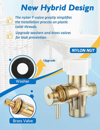 Gold Handheld Bidet Sprayer for Toilet, BRITULIF Jet Sprayer for Toilet Muslim Shower, Adjustable Bidets Attachment forToilet Feminine Wash