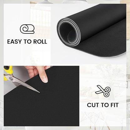 WISELIFE Dish Drying Mat Super Absorbent Drying Mat Large Dish Drying Mats for Kitchen Counter Easy Clean Dish Mat Kitchen Drying Mat18"x 32" Classic Black
