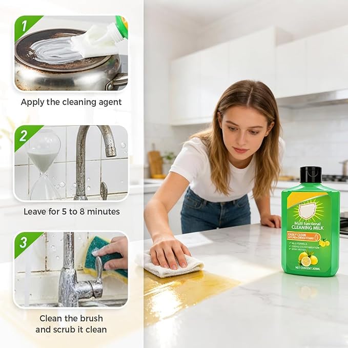 Cleaning Milk House Cleaner, 2026 New Powerful Multifunctional Cleaner, Powerful Concentrated Cleansing Lotion, Multi-Purpose Cleaner for Kitchen and Bathroom (1pcs)