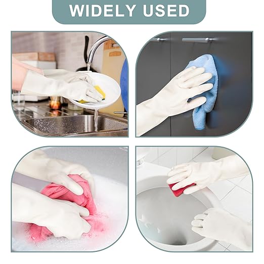 2 Pairs, 15 Inches, Nitrile Cleaning Gloves, Kitchen Dishwashing Gloves, Reusable, Durable, Water-Resistant, And Hypoallergenic (Large)